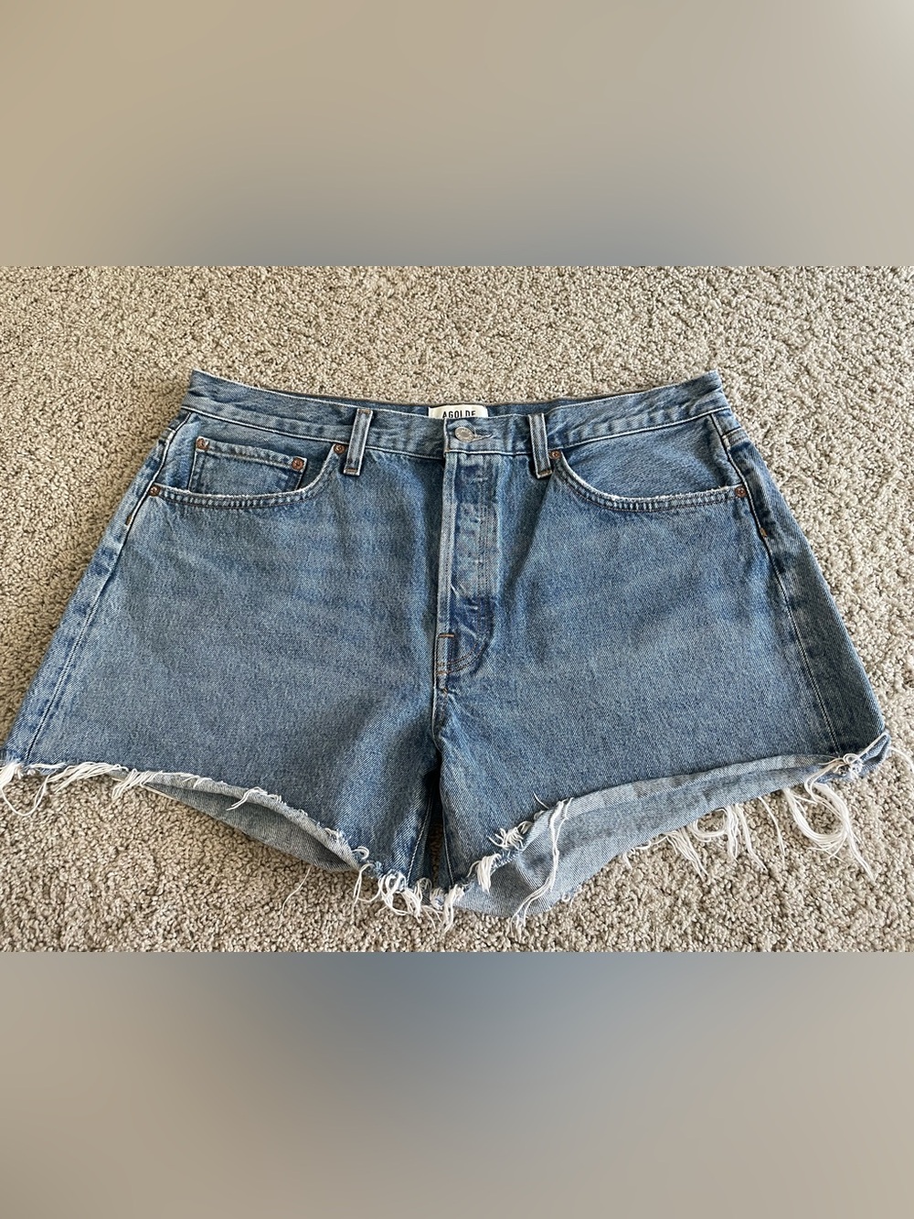 Agolde Parker Long Vintage Cutoff Denim  Jean Shorts Womens Size 32